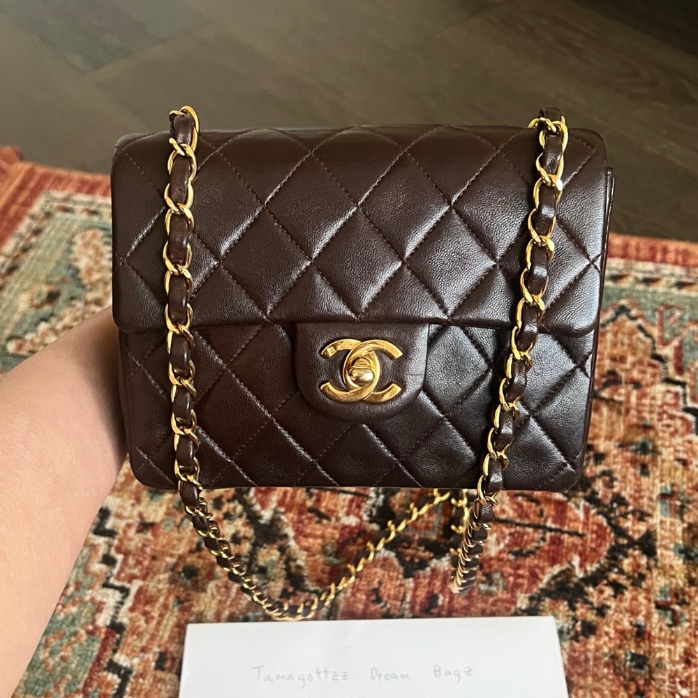 ❌SOLD❌Chanel Classic Vintage Mini Chocolate Brown Flap Bag